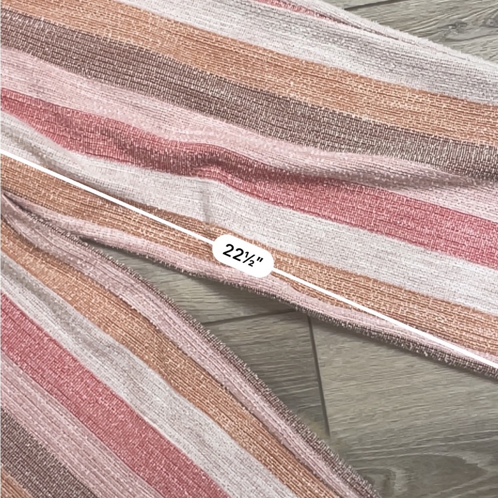 BB Dakota pink striped textured high waist palazzo wide leg pants - Picture 3 of 7